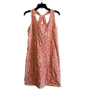 Nomadic Traders Womens Dress Size M Orange Coral Pink Geometric Racerback Mini